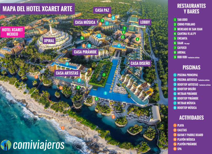 Xcaret Arte Tips & Lifehack _ map