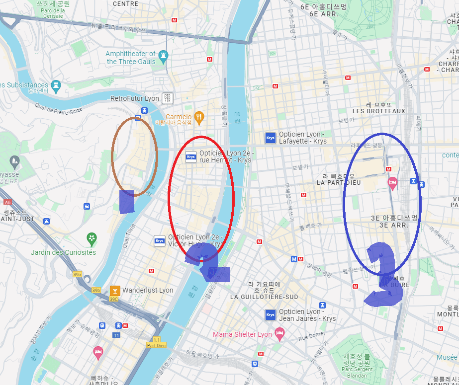 Lyon Trip map